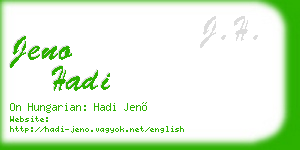 jeno hadi business card